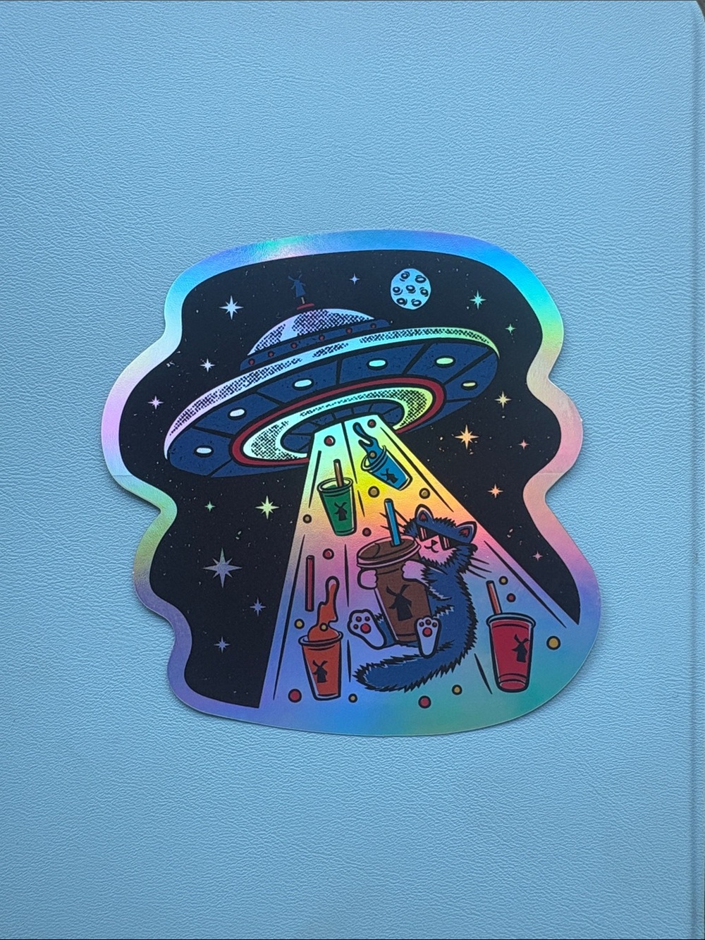 Dutch Bros Holographic Space July 2026 Sticker
